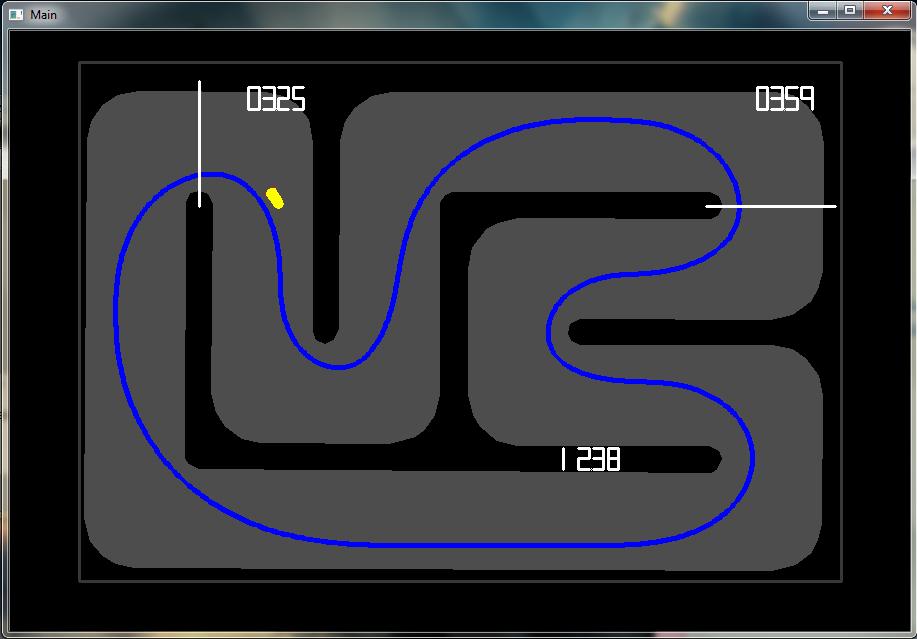 Optimal Styrning av Autonom Racerbil 13 Figur 7: Fönstret Main som ritar upp banan och bilens position. opencv highgui230.