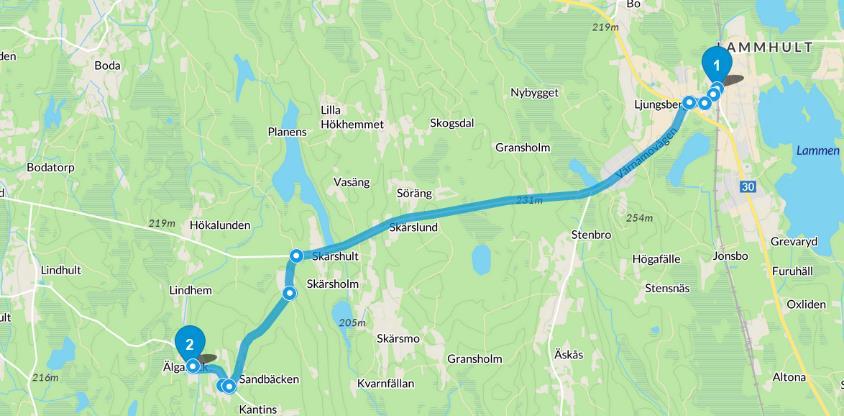 Skogsfastighet Lammhult 101 ha Vägbeskrivning Från Lammhult kör mot Värnamo (väg 760). Efter ca 4,5 km sväng vänster skyltat Sandbäcken.