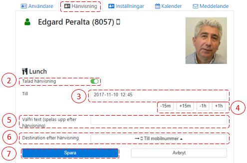 Hänvisning Under fliken Hänvisning kan du hänvisa din anknytning och om du har behörighet kan du även hänvisa andras anknytningar. 1.