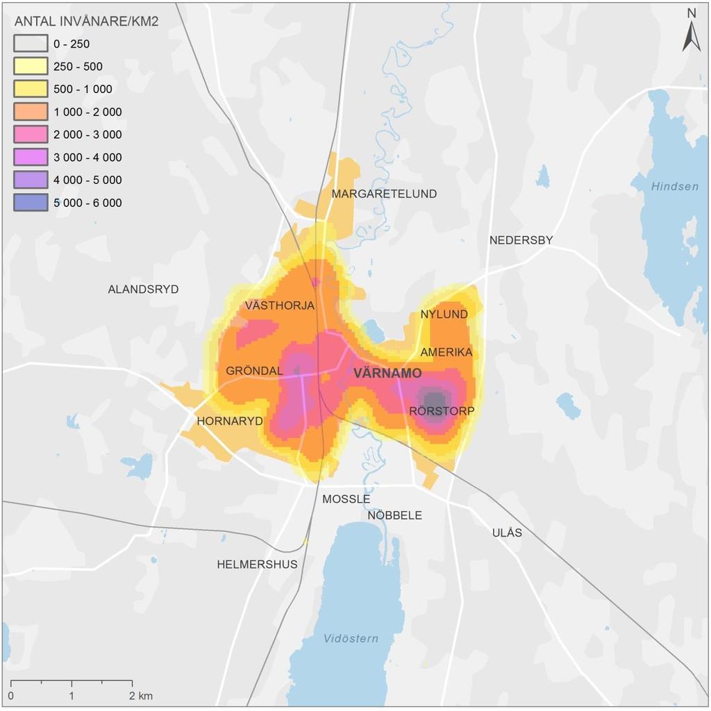 7.2.1. Befolkning Värnamo är den näst största kommunen i Jönköpings län, efter Jönköpings kommun. Folkmängden i kommunen uppgick år 2014 till 33 334 personer.