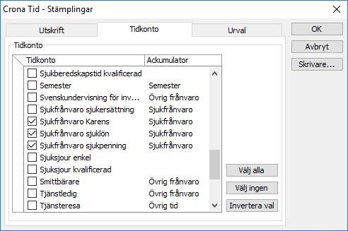 Utskrifter Çrona Tid Tidkonton är den enhet i Crona Tid som kan kopplas till löneöverföring.
