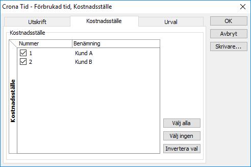Utskrifter Çrona Tid arbetad tid och markerar i din utskrift att du endast vill ta med tidkonton som är grundande för arbetad tid.
