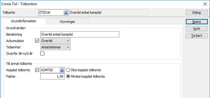 Çrona Tid Register Styrningar Grundande Arbetad tid Fördelar du tiden på olika resultatenheter och tidkontot avser tider som är arbetad tid kan du markera detta.