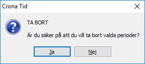 Register Çrona Tid Intjänandeperiod Uppgifter om intjänandeperioden används framför allt som information. Tänk på att om du justerar en period måste också de omgivande perioderna justeras.