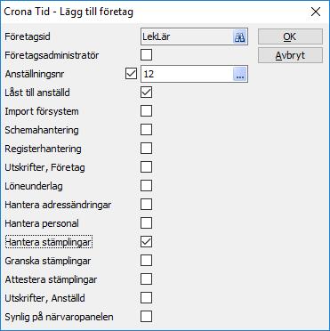 Komma igång Çrona Tid Janne får ändra sina egna stämplingar, men endast sina egna. Han ser inte ens kollegornas stämplingar.