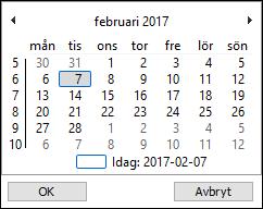 Systemuppbyggnad Çrona Tid Fältknappar I vissa av de fält som används i Crona Tid finns ett registreringsstöd som vi kallar för fältknappar och som är placerade längt till höger i fältet.