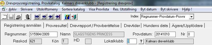3.2. REGISTRERA PROVRESULTAT Efter att domaren levererat provdata, antingen som handskrivet protokoll eller digitalt lägger man in