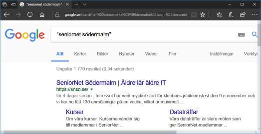 Artificiell Intelligens (AI) Exempel på Nivå III (självlärande) Sökresultatrankning hos Google + Vet sökorden och sidornas innehåll, och tolkar dem + Vet vem som söker och vilka intressen den har +