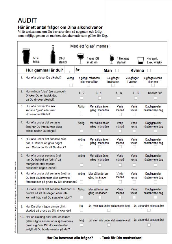 AUDIT Alcohol Use