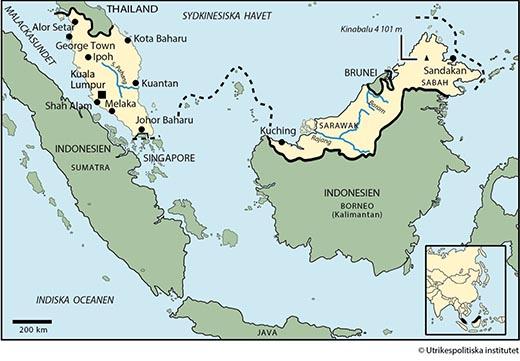 Yta 329 758 km2 (2017) Tid svensk + 7 timmar Angränsande land/länder Thailand, Indonesien, Brunei, Singapore Klimat 1 Huvudstad med antal invånare Kuala Lumpur 7 miljoner invånare med förstäder