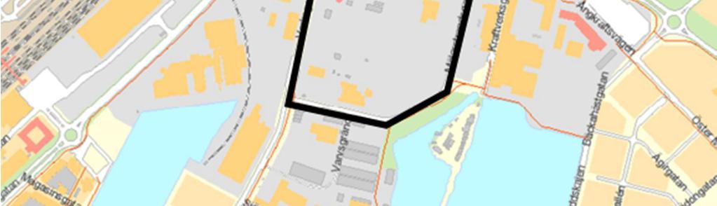 Fastighet Gasverket 2, Kungsängsverket Närmaste bostäder är Hahrska radhusen norr om Ångkraftverket, cirka 80 meter öster om