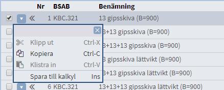 7:3 Artiklar I artikelregistret, på höger sidan, kan du utföra olika moment med