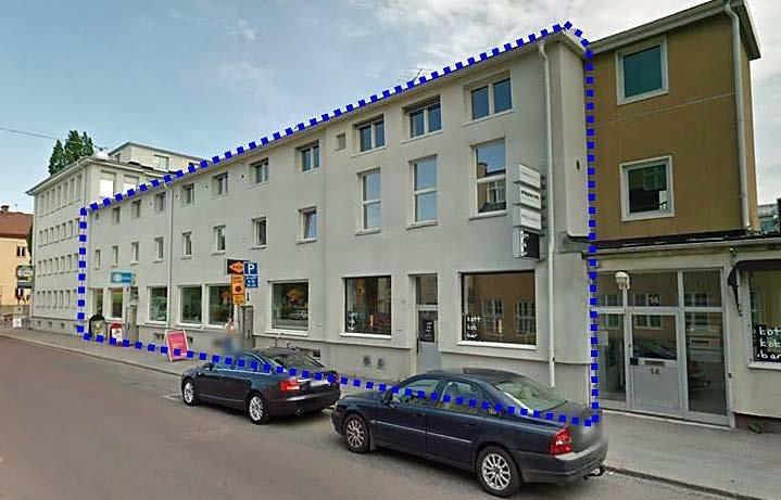 Befintlig bebyggelse inom planområdet Den befintliga bebyggelsen inom planområdet utgörs av en vitputsad kontorsbyggnad och är gestaltningsmässigt ett av Gunnar Leches mer betydande verk som renodlad