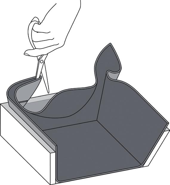 RÄNNOR Ytterhörn i rännor För instruktion som beskriver installation av RubberShell mot ytterhörn, se s. 19-20.