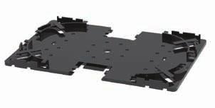 SKARVBRICKOR OCH STÖD Skarvbricka EFA04-25-001 Svart UL94 V0 Nylon 6, RMS-390 Ingjutna delar upprätthåller krökningsradie på 30mm Accepterar Isolatorclips EFA04 61, 63 och 64 001