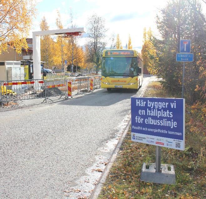 Linje: Brittsbo - Torvalla Två laddstationer med pantograf vid varje