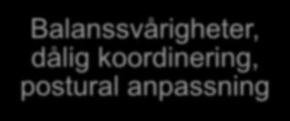 DCD Symtombild funktion och struktur nivå, 1 Balanssvårigheter, dålig koordinering, postural anpassning Reint H.