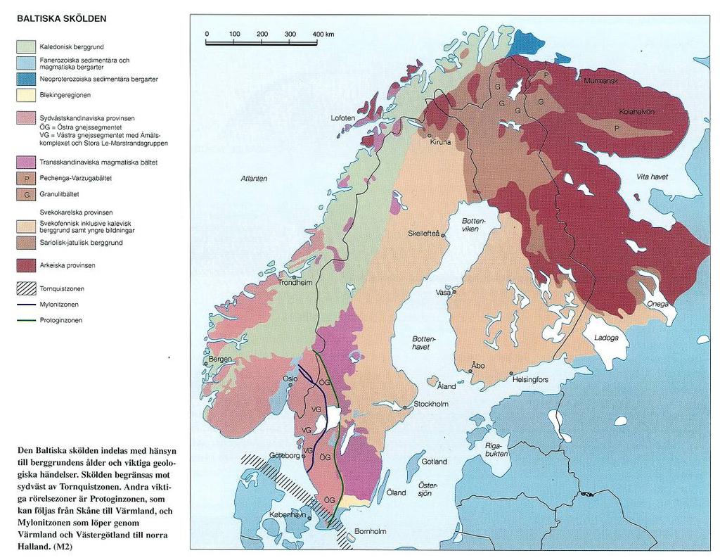 11 3 Material 3.1 Evjagraniten från Bohuslän Baltiska skölden Jorden har många urbergsköldar och en av dem är den Baltiska skölden som Sveriges bergrund hör till.