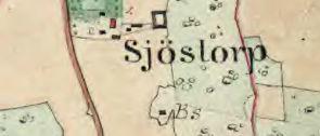 Torp nr 133 Fastighetsbet. Backstuga Svältaborg Torpet finns på Häradsekonomisk karta Håstholmen J112-44-13 från 1868-77, markerat med BS.