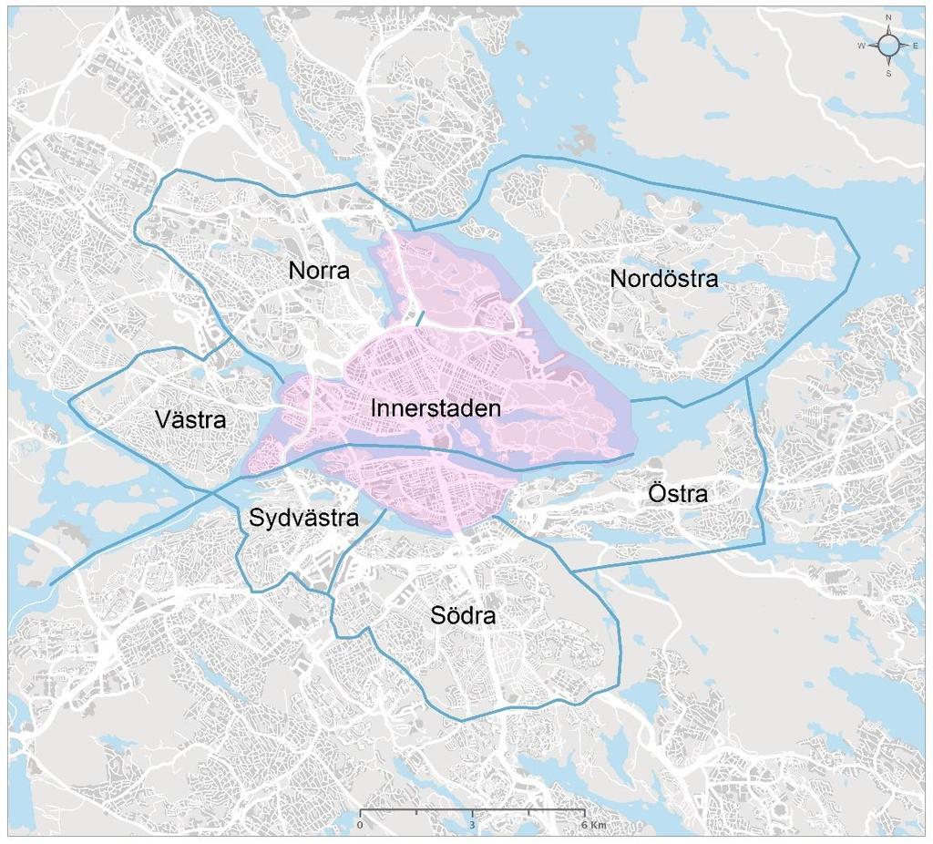 Figur 34. Utformningen av trängselskattesystemet utvidgat till närförorterna.