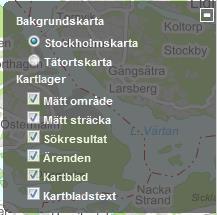 10. Anpassa kartbilden Upp i högra hörnet av kartbilden finns en meny som heter Karta +. Klicka på menyn för att öppna upp den. Bakgrundskarta Stockholmskartan är vald som standard.