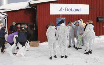 Den 14e februari var det visning på Söderomsjön. Ca 60 besökare klädde sig smittskyddssäkert innan de fick kliva in och titta på mjölkningen.
