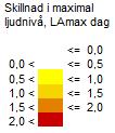 Ljudnivån ökar med som mest 1 dba dygnsekvivalent ljudnivå vid utvecklingen av friluftsområdet. Förhållandet till riktvärden för befintliga bostäder ändras inte med en utveckling av friluftsområdet.
