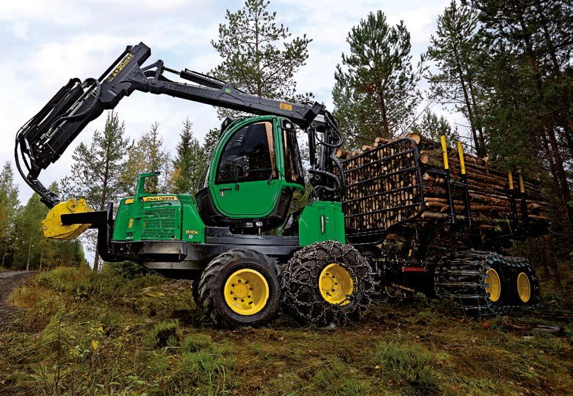 Med nya E-seriens skotare erbjuder John Deere en unik, ny teknologi som ökar produktiviteten vid gallringsarbeten. Modellen 810E är den minsta maskinen i John Deeres skotarsortiment.