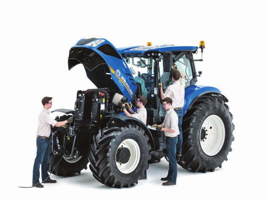 Detta gör att rutinkontroller blir snabbare och service enklare. Du kan även dra nytta av det långa serviceintervallet på 600 timmar som du förväntar dig från New Holland.