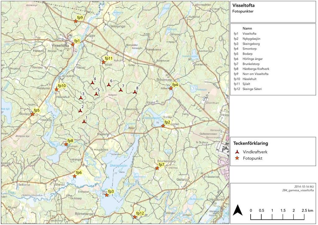 5.6 LANDSKAPSBILD Vindkraftverken kommer att vara synliga i landskapet och påverka landskapsbilden.