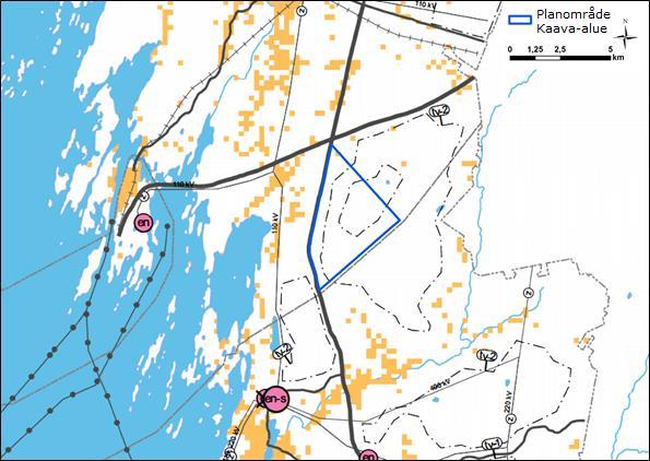 11 (17) 7.4 Generalplaner Figur 7.2. Pjelax planområde i förhållande till etapplandskapsplan II. (Österbottens förbund 2014a) Det finns inga generalplaner i kraft på Pjelax planområde.