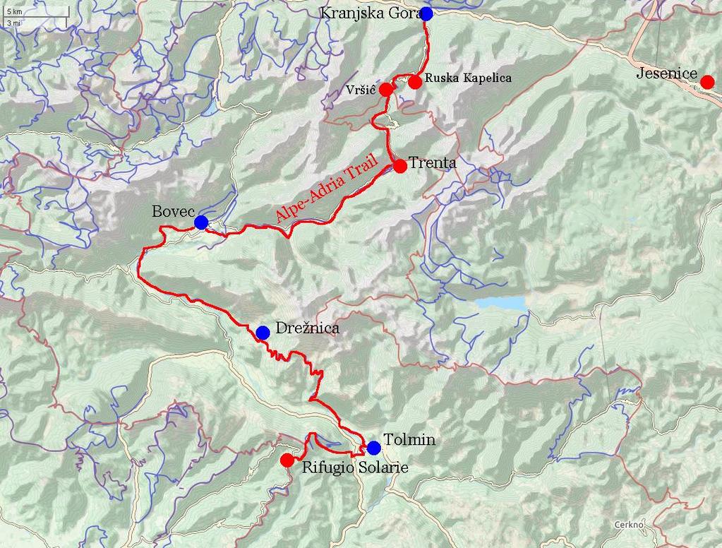 Alpe-Adria Trail, Kranjska Gora Rifugio Solarie Kranjska Gora, 6 nätter 8(8) Alpe-Adria Trail genom