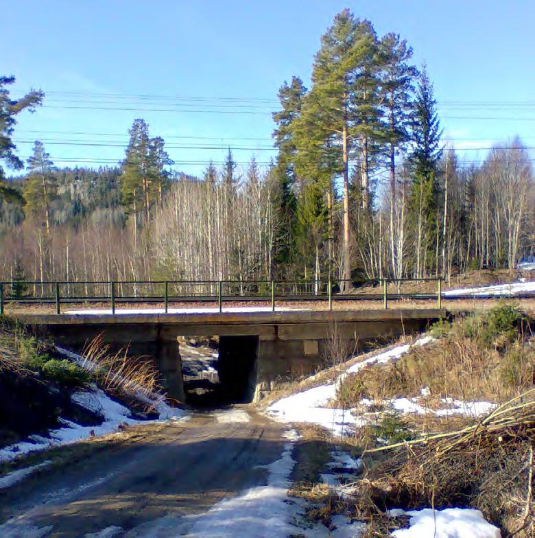 Nyckelkaraktärer: Sammanhängande skogslandskap. Korta men viktiga utblickar mot Högloftets bergsbrant ned mot järnvägen.