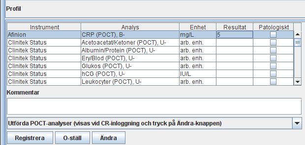 Listan är sorterad efter i första hand instrumentnamn (visuell avläsning om inget