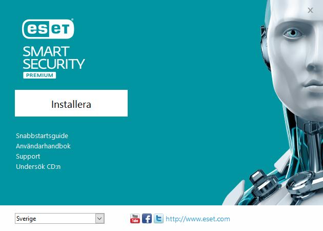 Installation Starta installationen Du kan starta installationsguiden på ett av följande sätt: ESET Smart Security Premium innehåller komponenter som kan komma i konflikt med andra antivirusprodukter