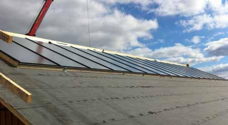 Totalt installerades närmare 700 m² sofångare på de