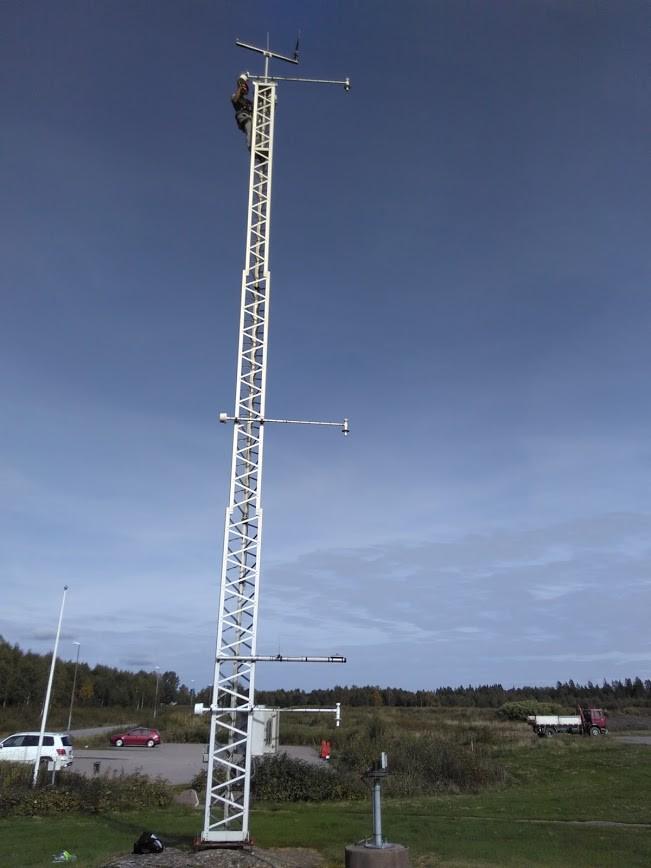 Service på vår meteorologimast i Luft i Väst