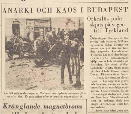 Wallenbergs sista rapport I en rapport till utrikesdepartementet i Stockholm beskriver Raoul Wallenberg den kaotiska situationen i Budapest. Röda armén är på väg att inta staden.