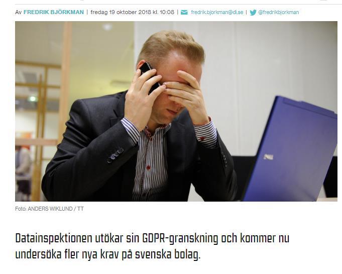 Datainspektionen Vad gör DI nu? forts.