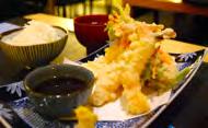 ! /soy sauce marinated raw salmon and mix veg tempura on rice Shake yakimono stekt lax med smak av miso, mirin och sake, pilgrims mussla och tartar sås!! 175:-!