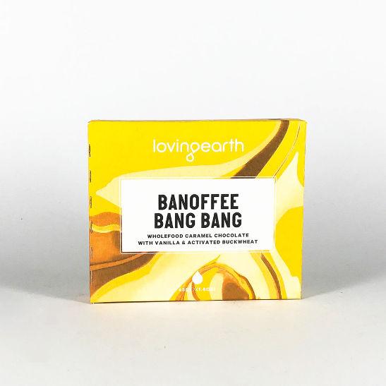 45G RAW, EKOLOGISK TRYFFEL CHOKLAD POCKETSIZE Banoffee Bang Bang Chocolate (45g x 11st) Caramel