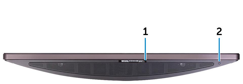 1 Ir-sändare (2) Sänder infrarött ljus, vilket gör att den infraröda kameran känner av djup och spårar rörelser 2 Statuslampa för kamera Tänds när kameran används.