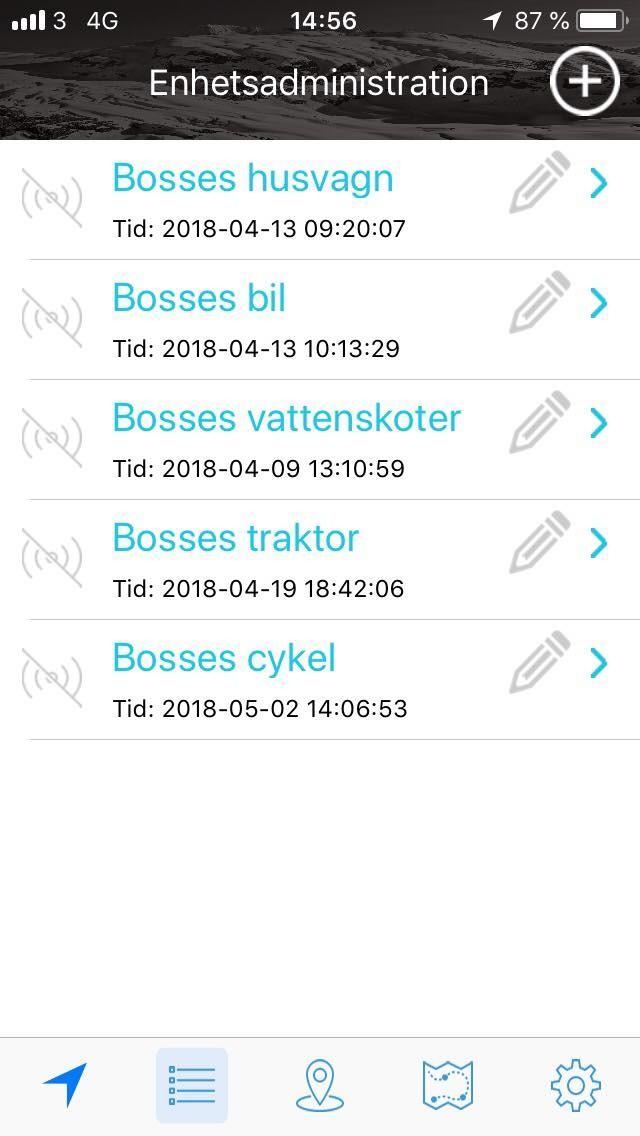 2.16.4. Redigera enheter i appen Du kan ändra namn och beskrivning på dina SweTrack-enheter genom appen SweTrack Live.