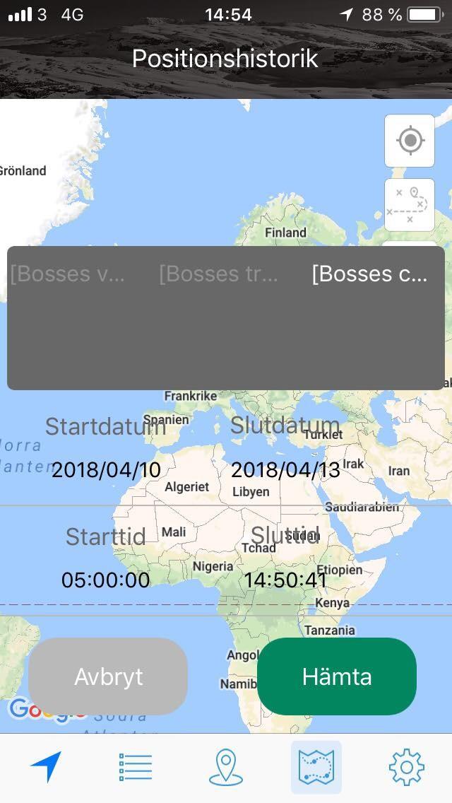 2.16.5. Positionshistorik Med SweTrack Live kan du när som helst begära ut positionshistorik för dina SweTrack-enheter.