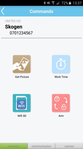 Telefonnumret till SIM-kortet som sitter I kameran Get Picture/Begär bild: Denna funktion skickar ett kommando