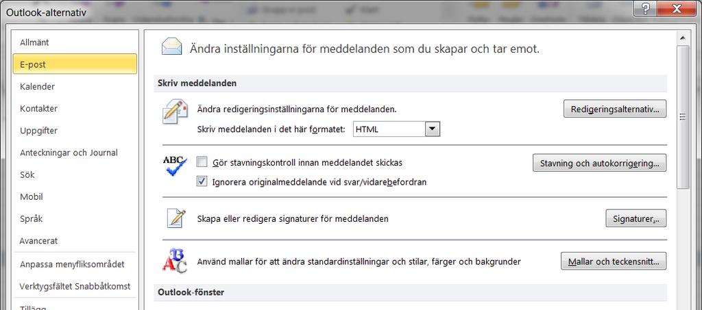 e-postmeddelanden Gå
