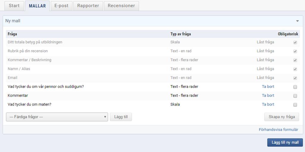 3.2. Snabbguide för att göra ett recensions-/utvärderingsutskick 1. Klicka på fliken E-post och lägg till en ny meljtext som innehåller recensionslänken (det här behöver du bara göra en gång). 2.