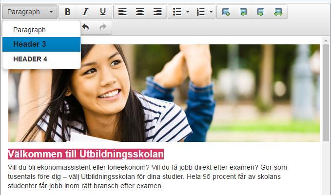 Ändra/lägg till text För att redigera den information som visas på Studentum sätter man bara markören i textrutan och skriver eller kopierar in den text man vill ha in.