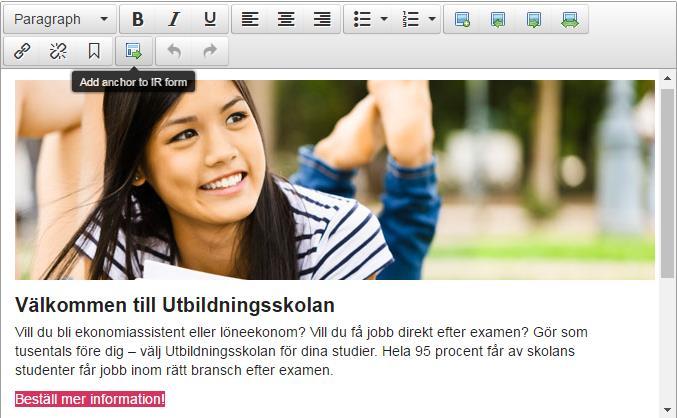 Kontaktuppgifter I menyvalet Redigera skolinformation under fliken Kontaktuppgifter lägger man till och
