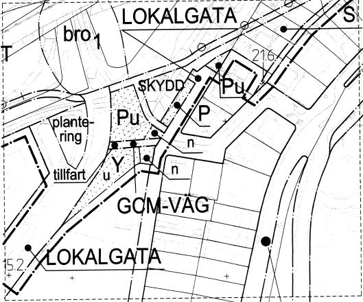 Gällande plan: Akt nr 741, anger allmän plats.